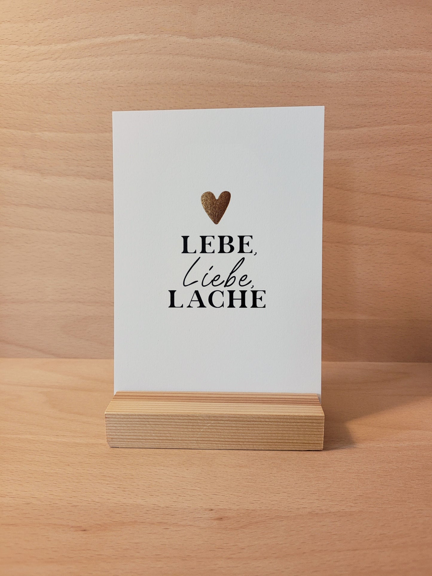 Postkarte "Lebe, Liebe, Lache" mit Kuvert im 3er Set