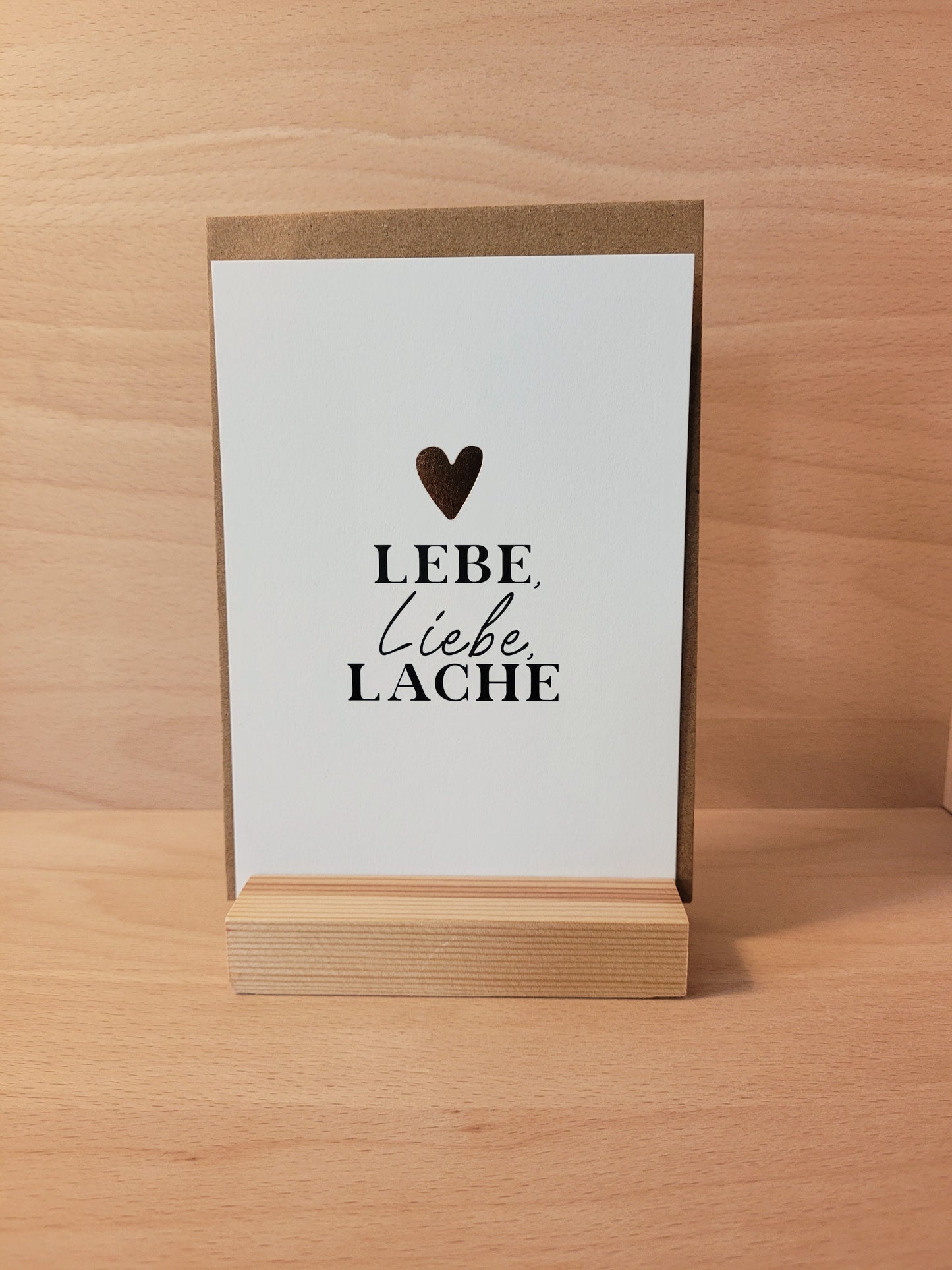 Postkarte "Lebe, Liebe, Lache" mit Kuvert im 3er Set